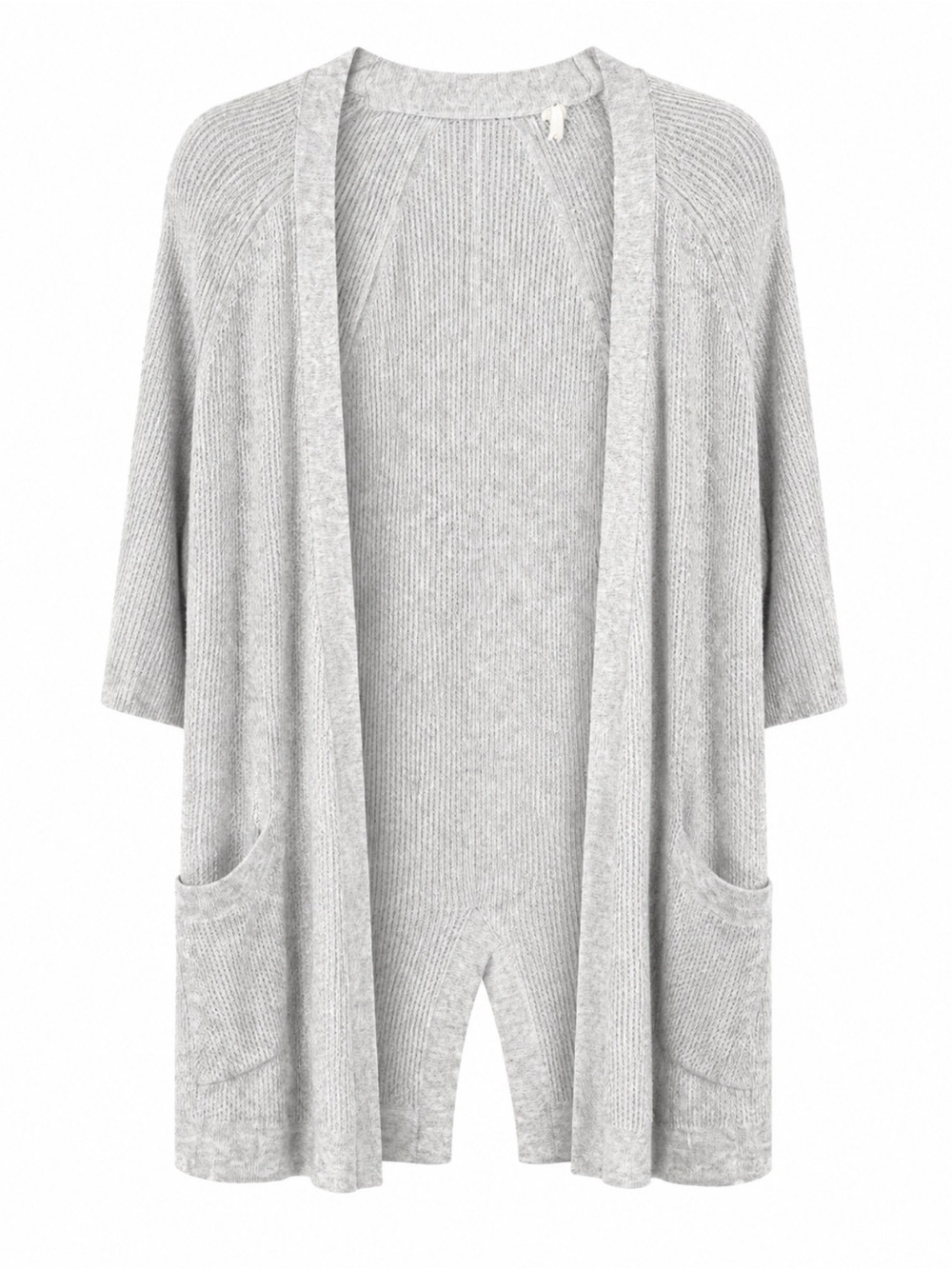Anthropology Light Gray Open-Front Knit Cardigan for Women Sz Large